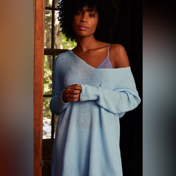 Free People C.O.Z.Y Soft Knit Pullover Lounge Top Oversized NEW Medium/Large - Picture 5 of 7